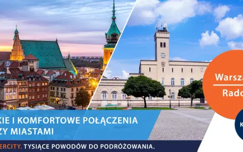 Szybkie połączenia pociągiem między Warszawą a Radomiem. Kup bilet na podróż PKP Intercity.