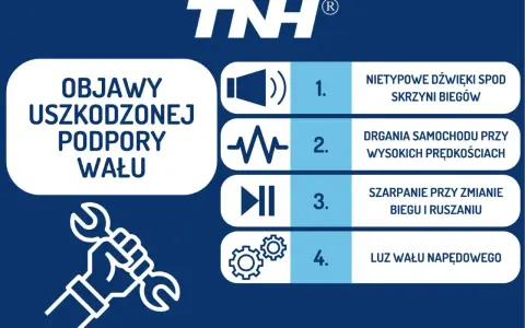 Objawy uszkodzonej podpory wału: nietypowe dźwięki, drgania, szarpanie przy zmianie biegu, luz wału napędowego. Sprawdź, czy Twój samochód nie daje sygnałów o problemach z łożyskiem podpory wału.