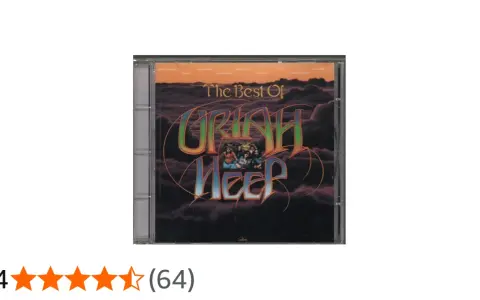 Pochette du CD "The Best Of Uriah Heep", un classique des albums de Uriah Heep, avec un ciel orageux et le nom du groupe en lettres stylisées.