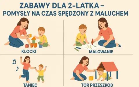 Zabawy dla 2-latka: budowanie z klocków, malowanie, taniec i tor przeszkód. Radość malucha gwarantowana!