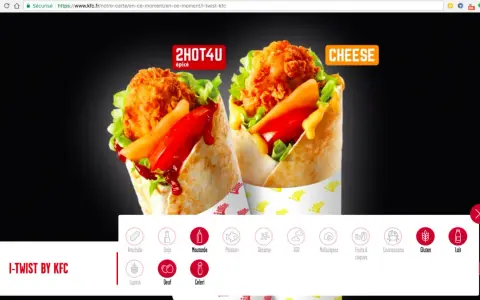 Dwa pyszne i-twist by KFC, jeden pikantny, drugi serowy. Sprawdź kalorie i składniki, by wybrać idealny posiłek.