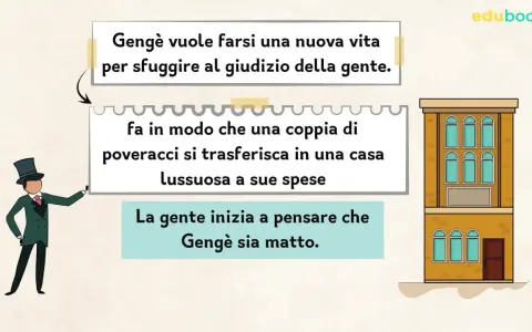 Gengè, in un riassunto di "Uno, nessuno e centomila", vuole una nuova vita. Fa trasferire una coppia in una casa lussuosa a sue spese, facendo pensare alla gente che sia matto.