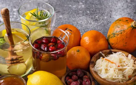 Tisane con limone, zenzero e bacche, zucche, mandarini e crauti: ecco cosa mangiare per le difese immunitarie basse.