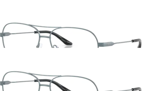 Stylowe, szare okulary przeciwsłoneczne typu aviator z ciemnymi szkłami. Mają lekko krzywe zauszniki, idealne dla każdego.