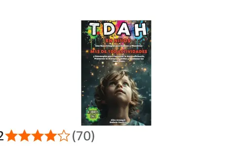 Guía sobre **que es TDAH** en niños, con más de 100 actividades y estrategias para padres y maestros. Imagen de un niño mirando hacia arriba.