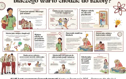 Ilustracja do gazetki szkolnej: szkoła jako miejsce rozwoju, inspiracji i budowania relacji. Daje pomysł na gazetkę szkolną.