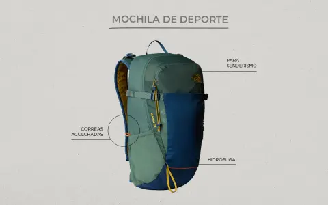 Mochila deporte personalizada, ideal para senderismo, con correas acolchadas y material hidrófugo.