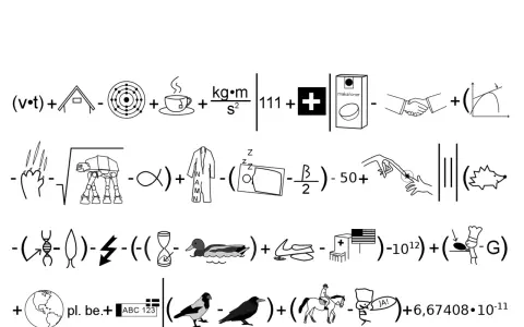 Bilden visar en serie rebusar att skriva ut. Symboler som en AT-AT-walker, en tekopp och en jordglob bildar ordgåtor.