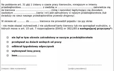 Oświadczenie o zatrudnieniu kierowcy: Kto wypełnia i jak uniknąć kar?
