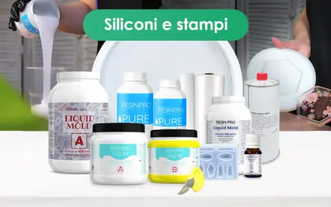 Prodotti per creare stampi in silicone, come la resina liquida e in pasta, per realizzare oggetti unici.