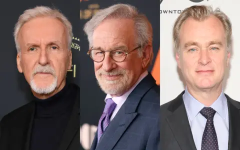 James Cameron, Steven Spielberg e Christopher Nolan, tre registi americani contemporanei che hanno segnato la storia del cinema con le loro opere.