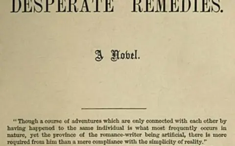 Titolo "Desperate Remedies" di Thomas Hardy, un romanzo che esplora le complessità della natura umana.