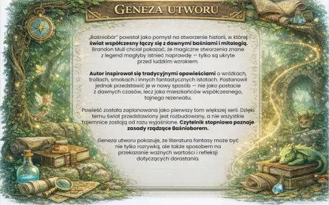 Baśniobór: streszczenie genezy utworu. Magiczne stworzenia łączą się ze światem współczesnym. Autor czerpał z baśni i mitologii, tworząc sekretny rezerwat.