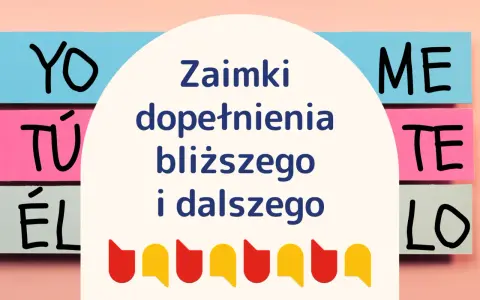 Zaimki dopełnienia bliższego i dalszego w języku hiszpańskim: YO, TÚ, ÉL, ME, TE, LO. Różne odmiany dla lepszego zrozumienia.