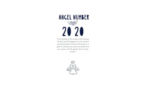 Anioł numer 2020. Znaczenie 2020 to harmonia i równowaga, prowadząca do kosmicznego celu.