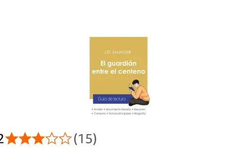 Portada de "El guardián entre el centeno" con un joven leyendo. Incluye guía de lectura, análisis y resumen.