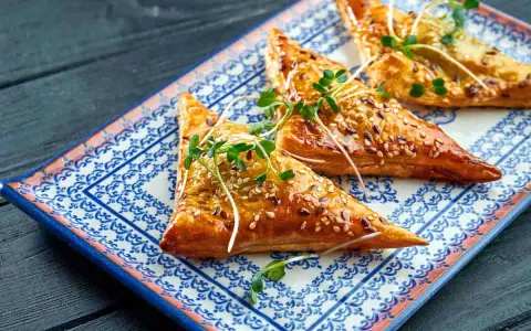 Triangoli dorati con semi di sesamo, un'idea sfiziosa per le tue ricette con pasta fillo.
