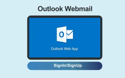 Connexion à Outlook Webmail pour votre échange de mails. Bouton "Sign In/Sign Up".
