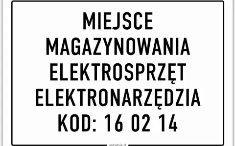 Miejsce magazynowania elektrośmieci, w tym elektronarzędzi, z kodem odpadu 16 02 14.