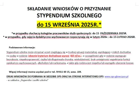 Do kiedy składać wnioski o stypendium szkolne, aby nie przegapić terminu?