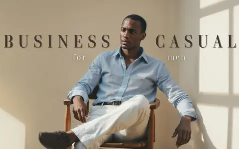 Uomo con camicia azzurra e pantaloni chiari, un look business casual perfetto per l'estate.