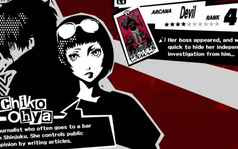 Ichiko Ohya, confidant de Persona 5 Royal, periodista de Shinjuku. Su tarot es el Diablo, rango 4.