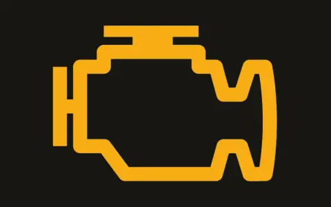 Gelbe kontrollleuchten auto: das Symbol für den Motor leuchtet auf. Zeit für eine Werkstatt!