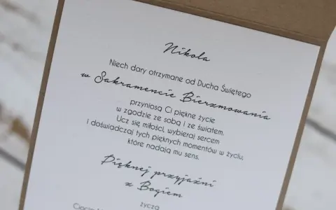 Wzruszające życzenia na bierzmowanie dla Nikoli. Niech dary Ducha Świętego przyniosą piękne życie.
