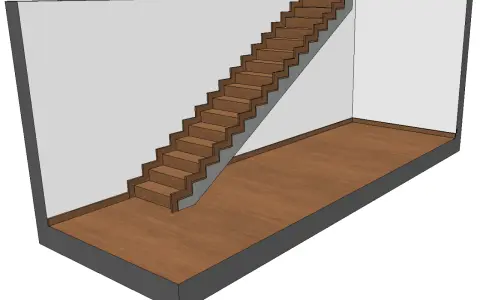 Escalier en bois avec une plinthe intégrée, une idée moderne pour un intérieur.