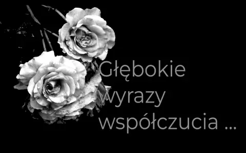 Dwie róże na czarnym tle. Napis: "Głębokie wyrazy współczucia...". Jak złożyć kondolencje przez telefon, gdy słowa są trudne.