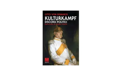 Portret Ottona von Bismarcka na okładce książki "Kulturkampf. Discorsi Politici". Dowiadujemy się tu, kulturkampf co to.