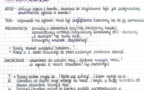 Jak pisać rozprawkę: Wstęp, teza, argumentacja, zakończenie. Notatki z lekcji polskiego.