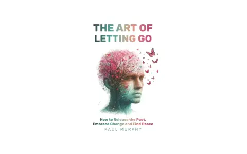 The cover for "The Art of Letting Go" features a man's head transforming into a tree with butterflies, symbolizing release and new beginnings.