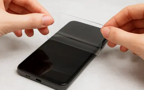 Delikatnie odklejanie folii ochronnej od ekranu telefonu. Dowiedz się, jak zdjąć szkło hartowane bez problemów.