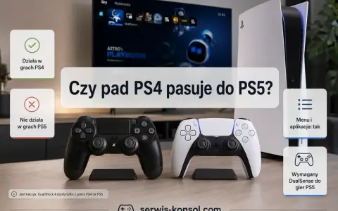 Czy pad od PS4 pasuje do PS5? Tak, ale tylko do gier z PS4. Do gier z PS5 potrzebny jest DualSense.