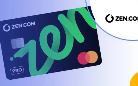 Karta ZEN.COM PRO z zielonym logo ZEN. Płatności zbliżeniowe i chip.