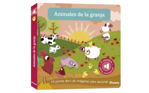 Libros bebe 9 meses: "Animales de la granja" con vaca, ovejas, pollitos y gallina. ¡Sonidos para reconocer!