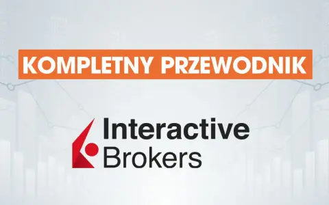 Kompletny przewodnik jak inwestować w fundusze inwestycyjne. Logo Interactive Brokers na tle wykresów.
