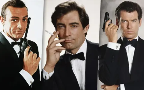 Sean Connery, Timothy Dalton i Pierce Brosnan – oto kto grał Jamesa Bonda po kolei, w eleganckich smokingach i z bronią w ręku.