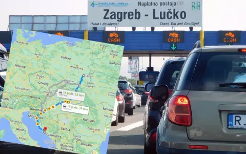 Trasa z Polski do Albanii samochodem, widok na autostradę w Chorwacji.