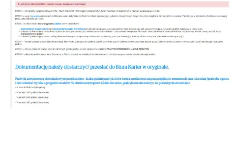 Dokumentacja praktyk na studiach: zaliczenie, wymagane dokumenty i terminy. Praktyki zawodowe są obowiązkowe.