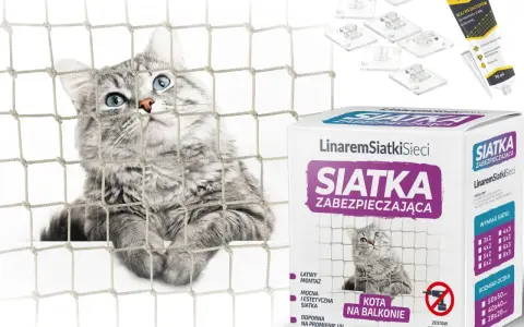 Siatka zabezpieczająca dla kota na balkon. Zestaw montażowy bez wiercenia. Idealne rozwiązanie co zamiast siatki na balkon.