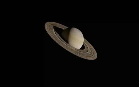 Saturn w Lwie, majestatyczna planeta z pierścieniami, unosząca się w kosmicznej ciemności.