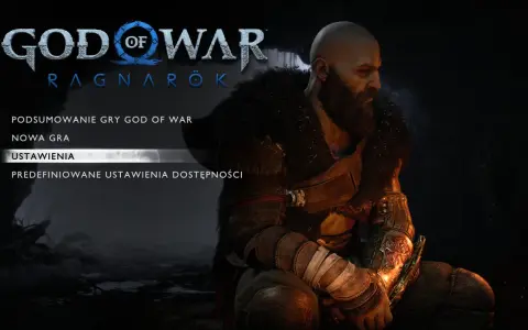 Kratos w menu gry God of War Ragnarök. Ten poradnik pomoże Ci przejść grę.