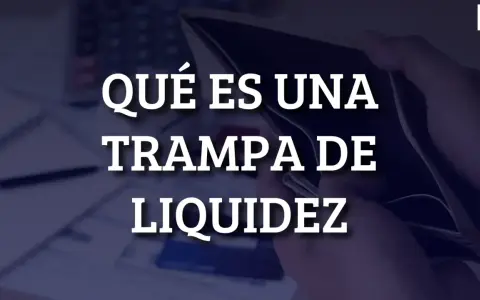Mano vacía sosteniendo una billetera abierta, con texto que pregunta "¿Qué es una trampa de la liquidez?".
