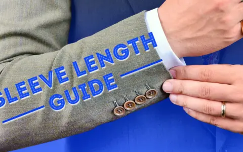 A sleeve length guide showing where a suit jacket sleeve should fall, revealing about half an inch of shirt cuff.