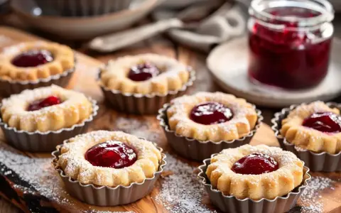 Små hallongrottor med sylt, perfekt för fikat. Ett enkelt hallongrottor recept för alla.