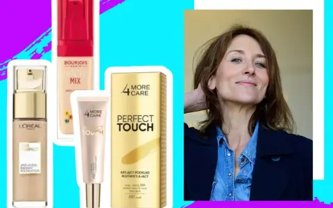 Szukasz idealnego podkładu po 50-tce? Na zdjęciu kosmetyki L'Oréal Age Perfect, Bourjois Healthy Mix i 4 More Care Perfect Touch.