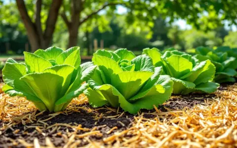 Légumes verts frais, rangées de salades prêtes à pousser au soleil ou à l'ombre.