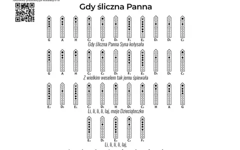 Gdy śliczna Panna kołysała Syna, nuty na flet dla tej kolędy.